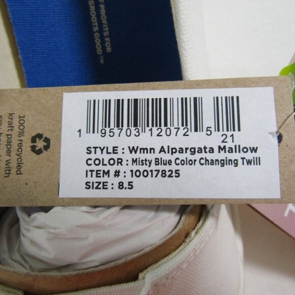 Toms Alpargata Mallow Misty Blue Color Changing Twill Shoes Womens Size 8.5 New - Picture 12 of 13